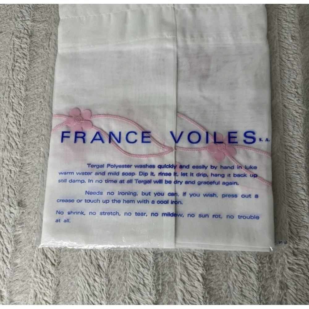 France Voiles For Kenneth Curtains Valance Lot Of 2 Daisy Darling Pink 60 X‎ 12